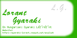 lorant gyaraki business card